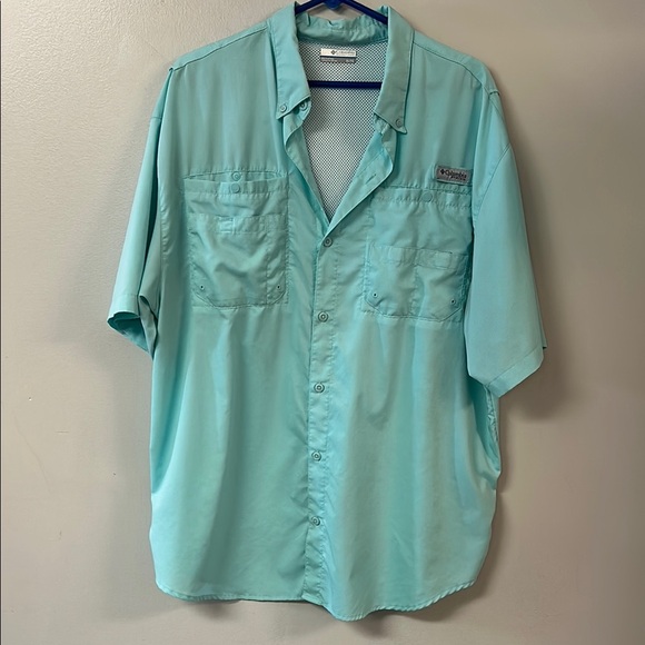 Columbia Blue Casual Button Down Shirt - Picture 1 of 7